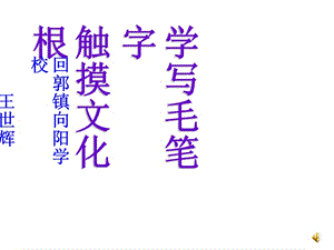 学写毛笔字，触摸文化根.ppt