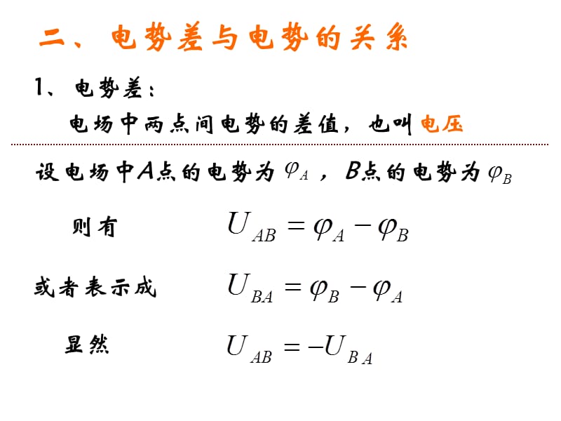 人教版高二物理选修3-1教学课件：1.5电势差（共17张PPT）.ppt_第3页