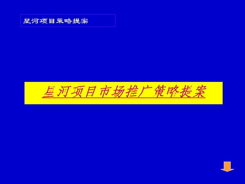 星河项目市场推广策略提案-房地产策划文案.ppt_第1页