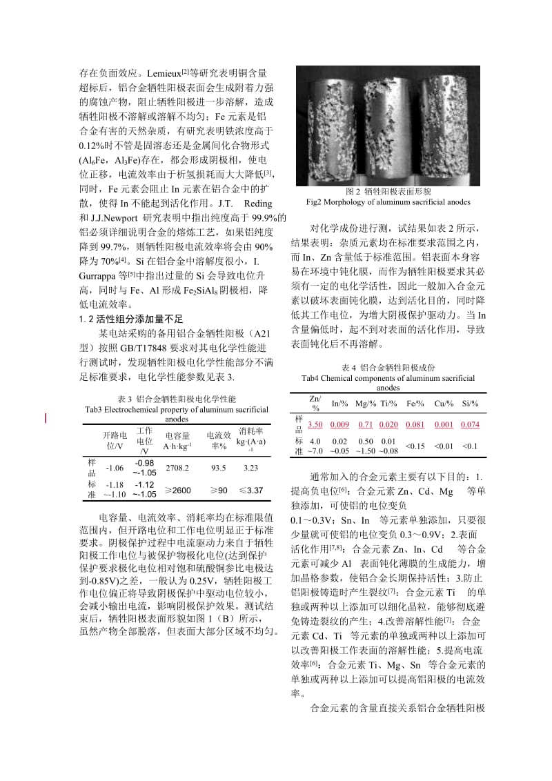 核电站设备可靠性及失效分析国际研讨会--核电站阴极保护系统用牺牲阳极失效模式分析.doc_第2页