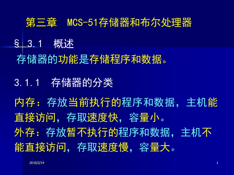 MCS-51存储器和布尔处理器(第3章).ppt_第1页