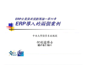 ERP企业资源规划导论─第11章 ERP导入的两个案例.ppt