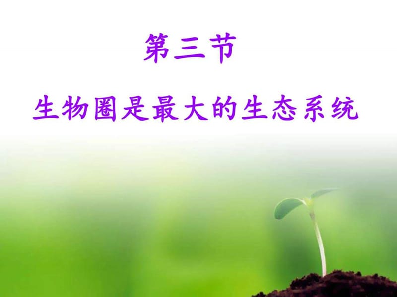 《生物圈是最大的生态系统》ppt课件.ppt_第1页