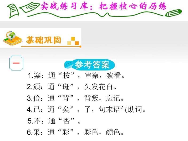 《夺冠之路》福建专用2012高考语文一轮复习第2章第1节理解常见文言实词在文中的含义课件新人教版.ppt_第2页