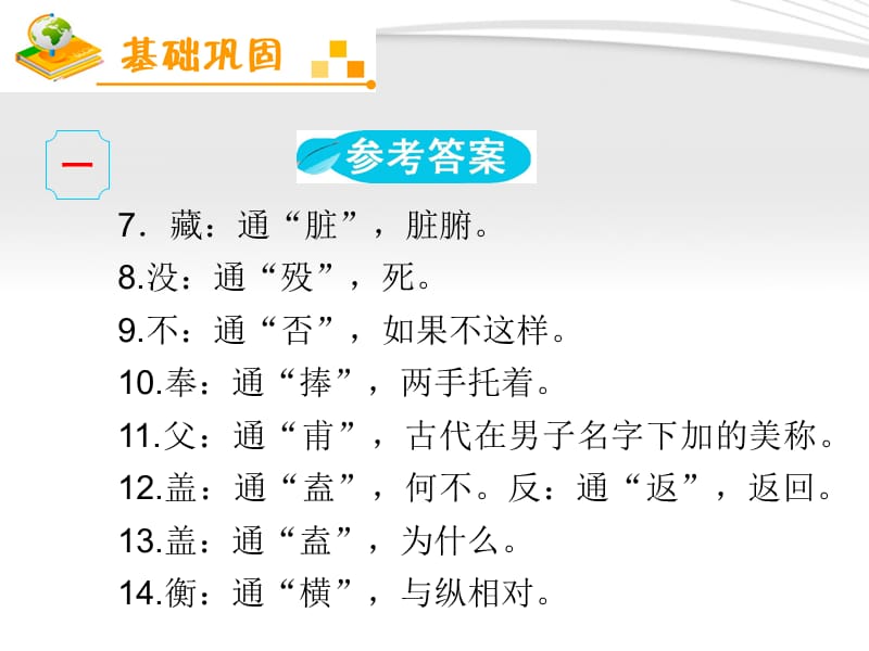 《夺冠之路》福建专用2012高考语文一轮复习第2章第1节理解常见文言实词在文中的含义课件新人教版.ppt_第3页