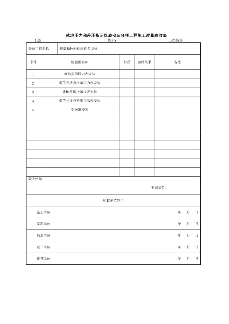 测量和控制仪表设备安装分部工程施工质量验收表.doc_第2页