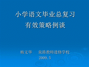 小学语文毕业总复习有效策略例谈.ppt