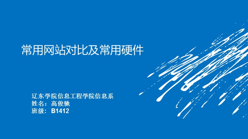 辽东学院信息工程学院信息系高俊驰常用硬件.ppt_第1页