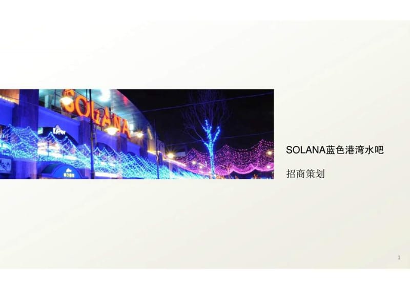 SOLANA蓝色港湾水吧招商策划.ppt_第1页