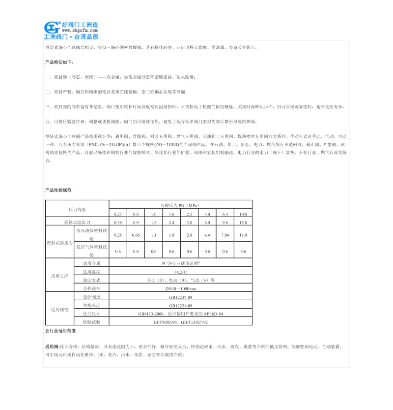 侧装式偏心半球阀PQ340都FHY.doc_第2页