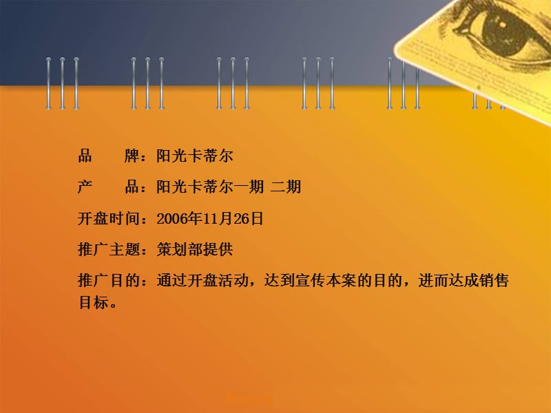 06年天津阳光卡蒂尔开盘活动案.ppt_第3页