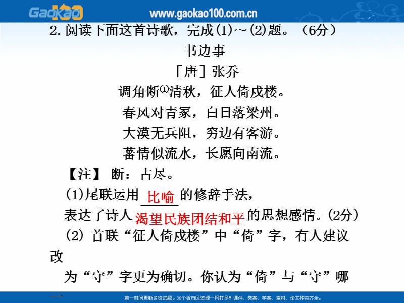 2011年高考语文诗歌鉴赏专题课件：诗歌的语言.ppt_第3页