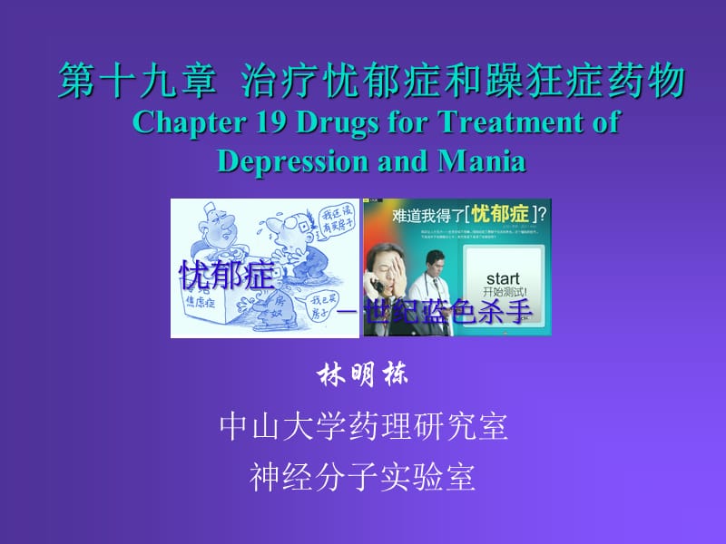 2009第19章治疗忧郁症和躁狂症药物.ppt_第1页