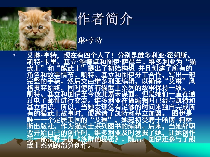 猫武士(我最喜欢的一本书演讲).ppt_第2页