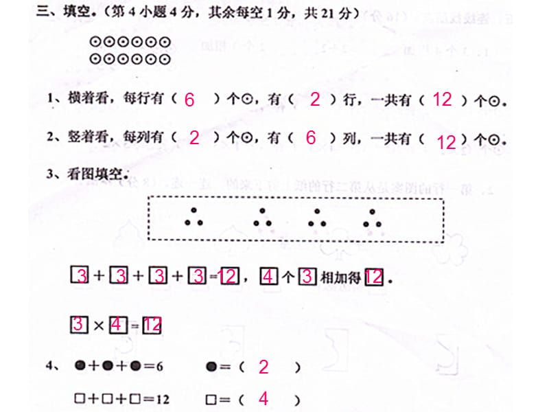 2014秋二年级上册数学单元试卷(二).ppt_第2页