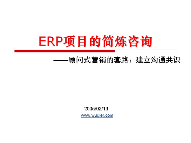 ERP项目的简炼咨询(沟通方法).ppt_第1页