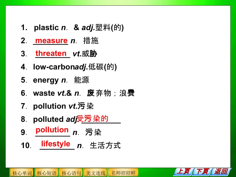 2013高三英语二轮复习主题36“记”：环境保护.ppt_第3页