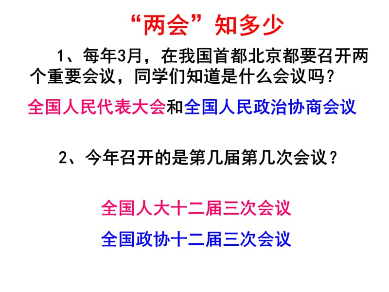 2014年(最新课件)高一政治必修二5.1人民代表大会.ppt_第3页