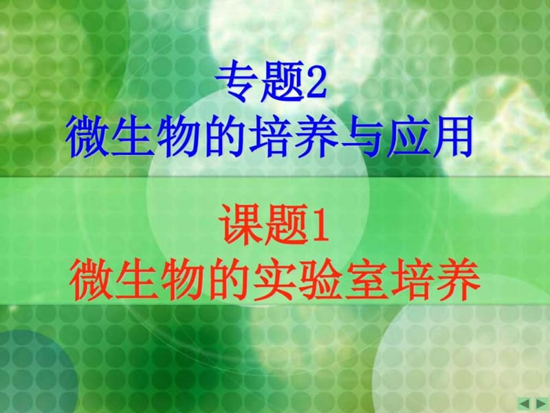 高中生物2.1 微生物的实验室培养第一课时.ppt_第1页