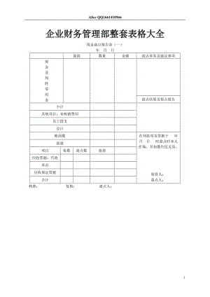 财务会计网 企业财务管理整套说表格大全共118页.doc