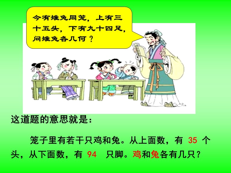 人教版六年级数学上册《鸡兔同笼》课件.ppt_第2页