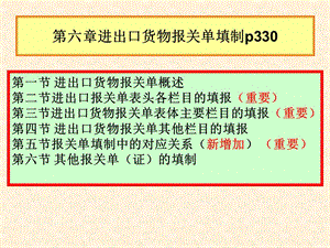 第六章进出口货物报关单填制考点与训练(新版).ppt