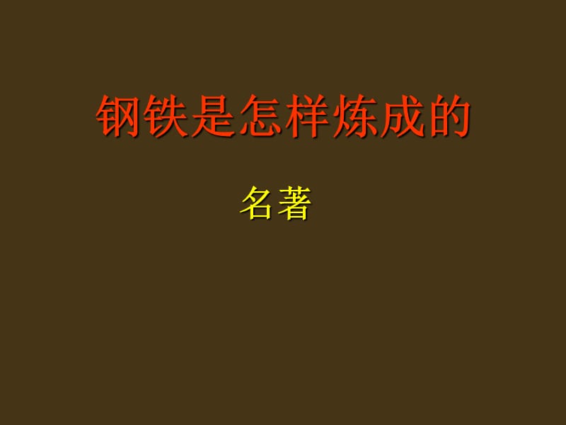 《钢铁是怎样炼成的1》.ppt_第1页