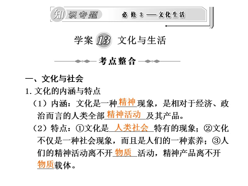 学案13文化与生活.ppt_第1页