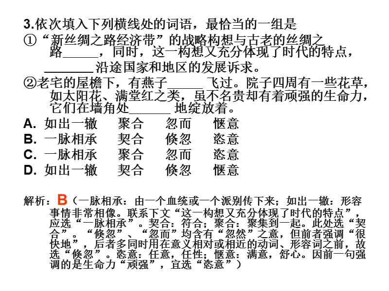 武汉市2015届高中毕业生语文试题评讲.ppt_第3页