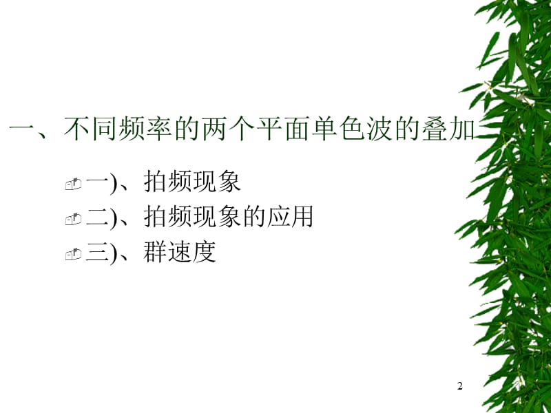 物理光学11第十一次课、拍频波和光波的分析.ppt_第2页