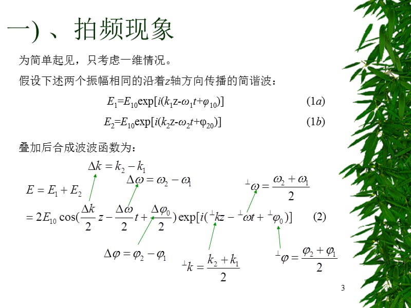 物理光学11第十一次课、拍频波和光波的分析.ppt_第3页