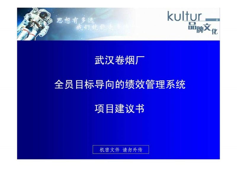 武汉卷烟厂全员目标导向的绩效管理系统项目建议书.ppt_第1页