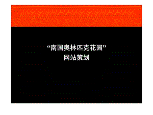 “南国奥林匹克花园”网站策划.ppt