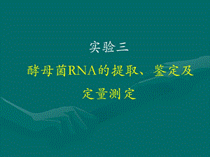 实验三 酵母核糖核酸(RNA)的提取[1].ppt