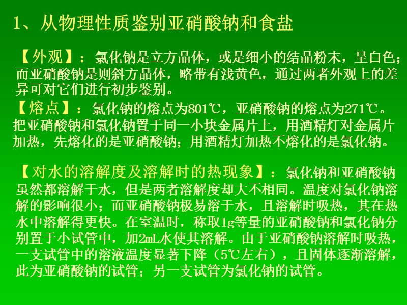 亚硝酸钠和食盐的鉴别ppt.ppt_第3页