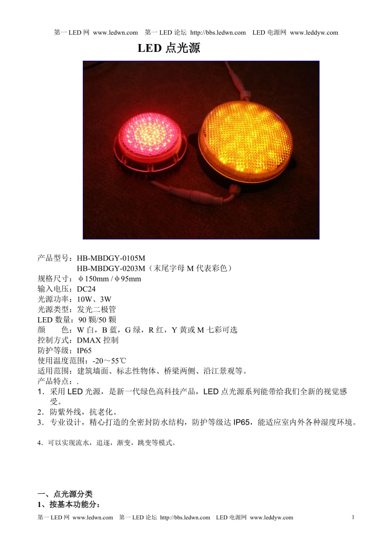 LED景观灯饰产品(点光源,护栏管,洗墙灯)全套培训资料.doc_第1页