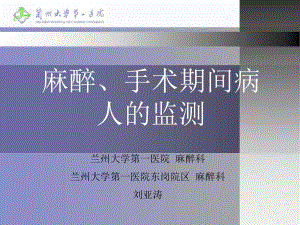 麻醉手术期间病人的监测 ppt课件.ppt