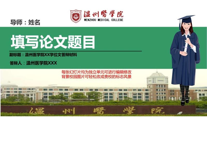 温州医学院本科毕业论文答辩ppt模板动态可编辑模板_图文.ppt.ppt_第1页