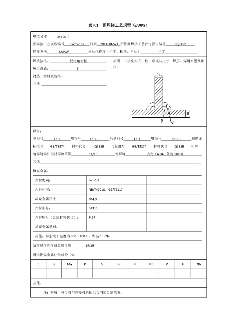 Q235B 14mm对10mm板材角焊缝焊接工艺评定报告.doc_第1页