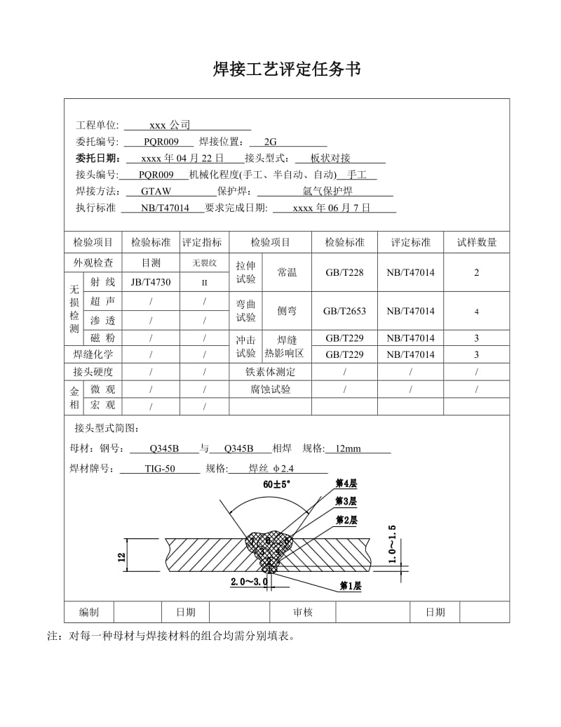 Q345 12mm板状对接氩弧焊 焊接工艺评定.doc_第2页