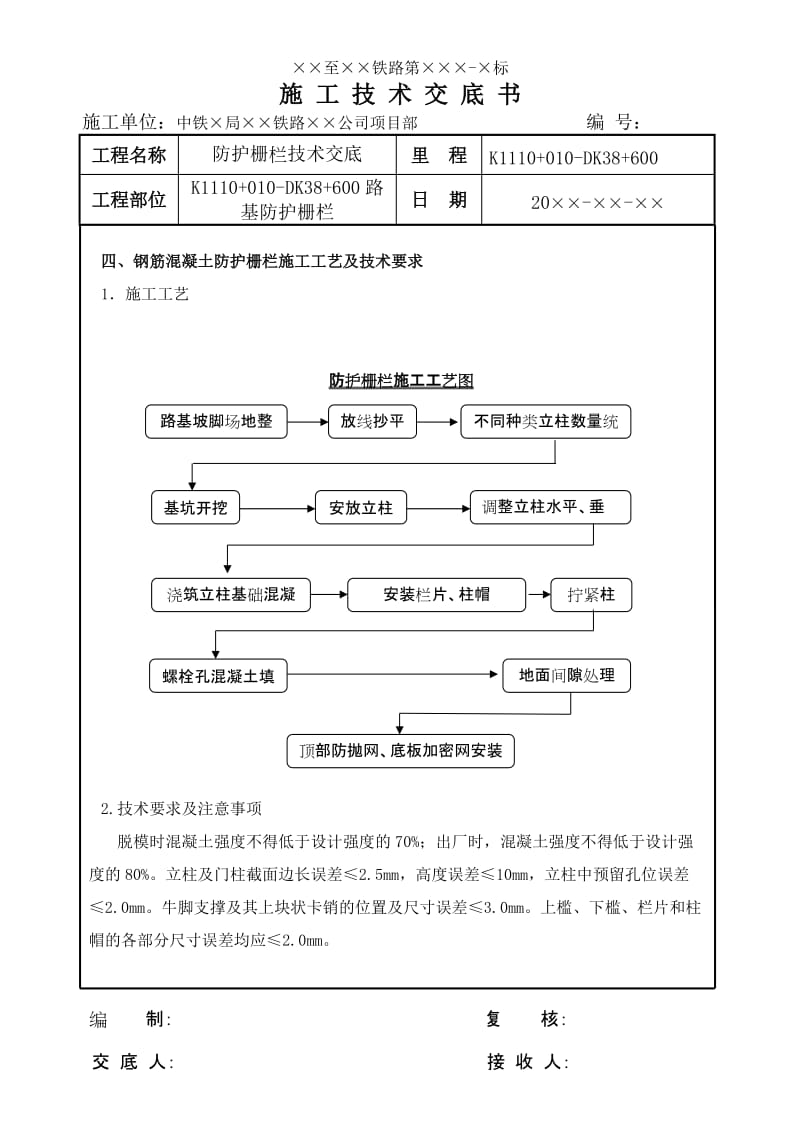 sm铁路砼立柱钢筋网片防护栅栏施工技术交底.doc_第3页