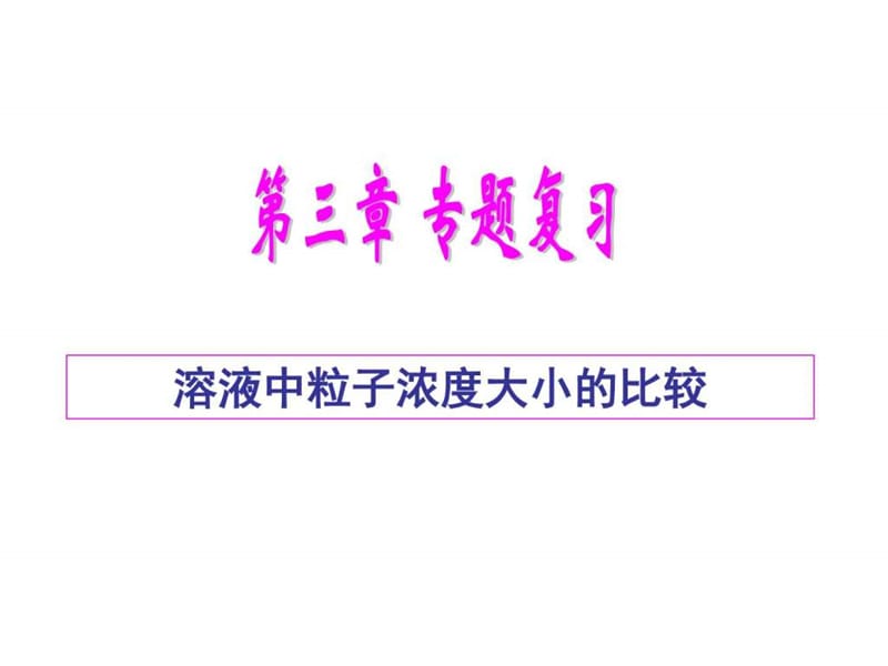 公开课离子浓度大小比较专题复习_图文文库.ppt.ppt_第1页