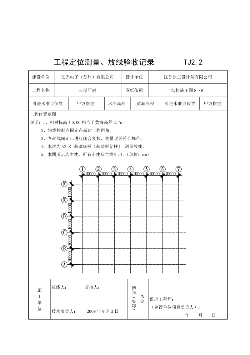 TJ22工程定位测量、放线验收记录.doc_第3页