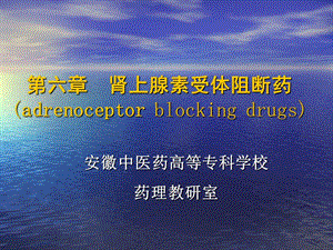 肾上腺素受体阻断药(adrenoceptor blocking drugs)-PPT课件.ppt