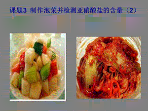 章节题3制作泡菜并检测亚硝酸盐含量2.ppt