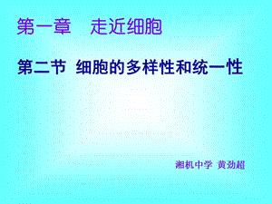 人教版教学课件第一章 第二节 细胞的多样性和统一性 上学期.ppt