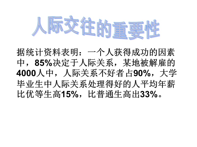 据统计资料表明：一个人获得成功的因素中,85决定于人际关系,.ppt_第2页