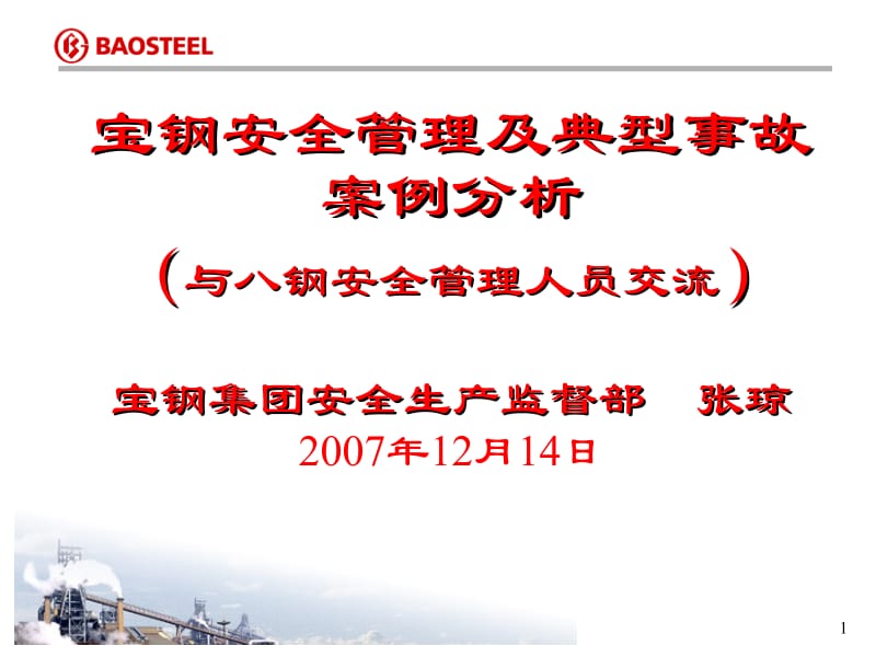 安全心理学宝钢典型事故案例分析可以参考.ppt_第1页