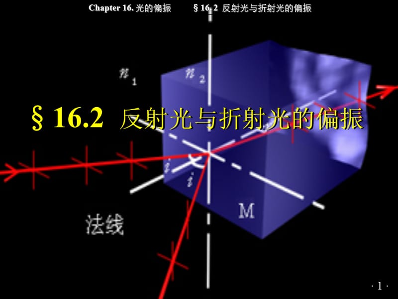 大学物理学习课件-§16.2 反射光与折射光的偏振.ppt_第1页