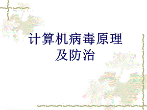 计算机病毒原理及防治.ppt